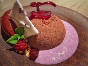 Dessert #2 Chocolate and blueberry goodness   at TIAN Restaurant in Vienna