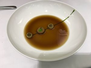 Chestnut soup at TIAN Restaurant in Vienna