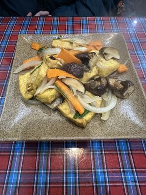 Tofu, mushroom and onion stir fry   at 24 Restaurant  in Sapa