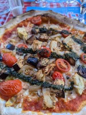 Vegan tartane pizza at La Tartane in Nice