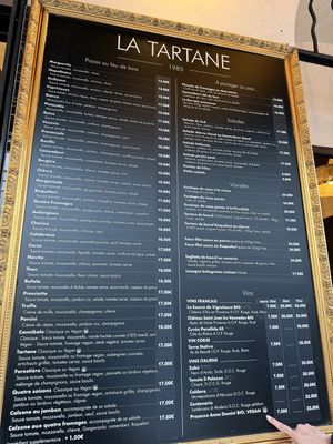 Menu  at La Tartane in Nice