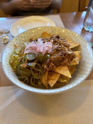 Vegan nachos  at Hostería El Cruce in Cabezon De La Sal