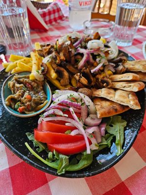 Vegan Gyros (mushroom based) at Panorama in Lefkada