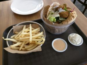 full pita falafel wrap combo... nearly $20 at Pita Pan in Central Singapore