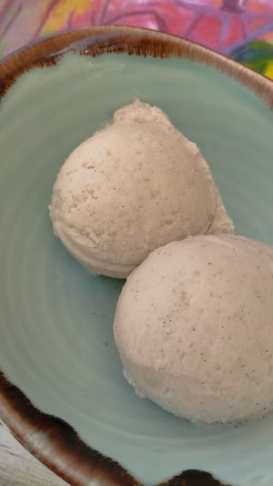 Gelat vegà de vainilla at Bodegón in Torredembarra