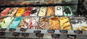 Icecream choices at Gelataria Blue Ice in Ericeira