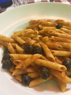 Penne with arrabiata  at La Cantina della Pasta in Canet-en-roussillon