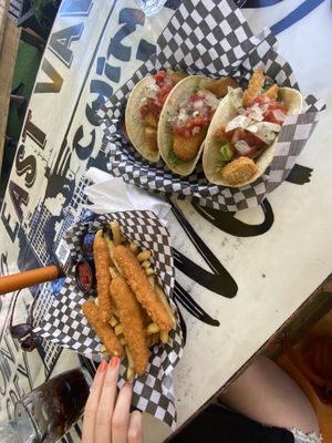 Vegan Tacos & Chick’n Strips  at The Cambie in Vancouver