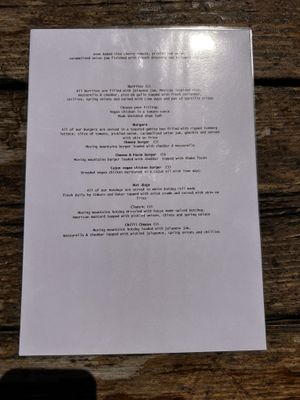 Menu  at Cow & Oak in Worthing