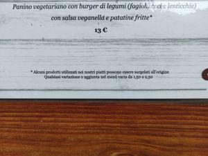 Vegani sandwich at Bicigrill in San Michele Alladige