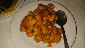 Giant beans with tomato sauce at ANTHI Taverna in Corfu