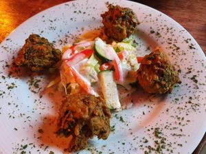 Palak Pakora at Indian Temple in Hamburg