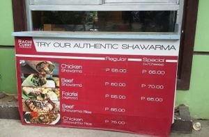 outside takeaway menu at Rachi Curry Corner in Subic Bay