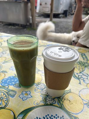 Muddy water (no ice) and hot coffee  at Phoenicia Diner in Phoenicia