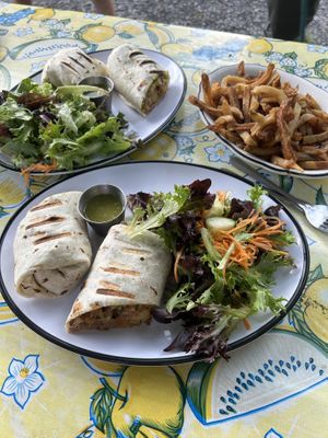 Vegan breakfast burrito and fries  at Phoenicia Diner in Phoenicia