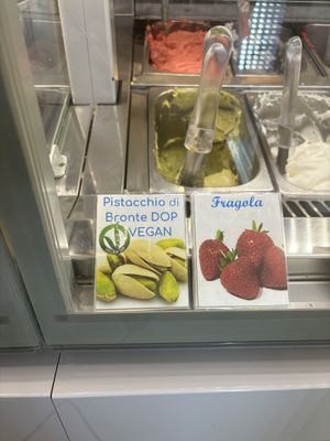 The most amazing pistachio ice cream. Creamy with nutty pieces  at Gelateria Orso Bianco in Milan