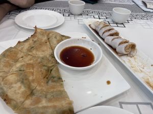 Scallion pancakes  at Winsor Dim Sum House & Bar in Quincy