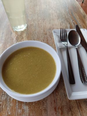 Creamy celery soup at La Ecoteka Siempre Fresco in Santander