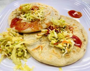 Bean & vegan cheese pupusa  at La Sabrosa Sweets in Los Angeles
