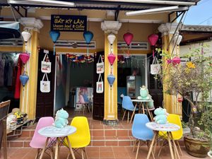 Outside of the cafe   at Unicorn Bowl & Coffee in Hoi An