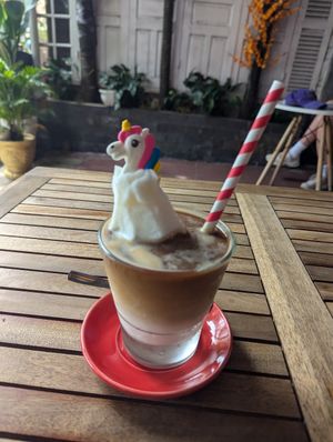 Coconut coffee at Unicorn Bowl & Coffee in Hoi An