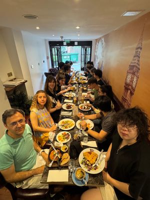 Happy Diners at Victoria House Coffee & Food at Victoria House in London