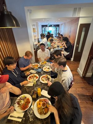 Happy Diners at Victoria House Coffee & Food at Victoria House in London