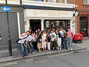 Happy Diners at Victoria House Coffee & Food at Victoria House in London