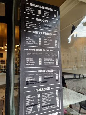 Menu - no vegan options at Casa Patata in Bruges