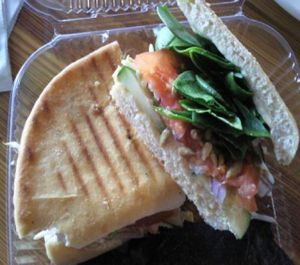 Very Vegan sandwich to go at Brew in Traverse City