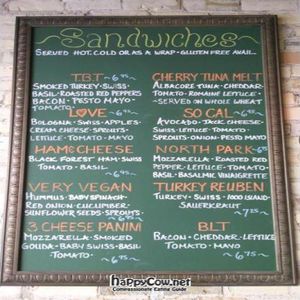 sandwich menu at Brew in Traverse City