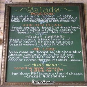 salad menu at Brew in Traverse City