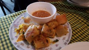 Samossas at Veggie Tables in Vang Vieng