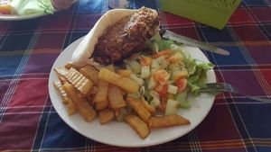 Vegan kebab at Veggie Tables in Vang Vieng