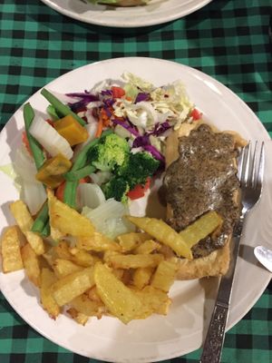 Tofu pepper steak at Veggie Tables in Vang Vieng