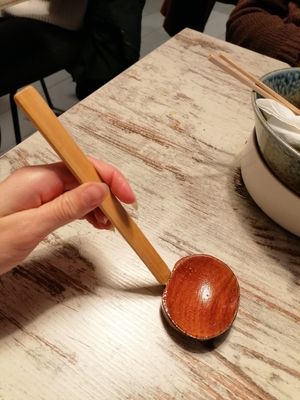 Cute ramen spoon :) at Konbu in Groningen