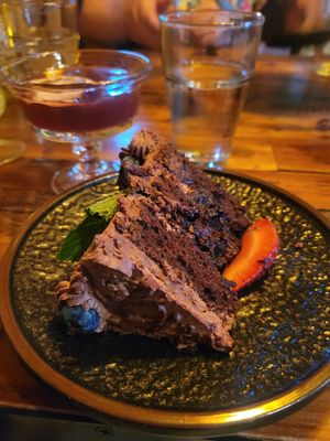 Slice of custom cake at Bandaloop in Arundel