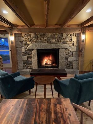 Cozy fireplace at Bandaloop in Arundel