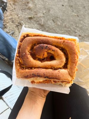 Top view of pizza roll at Van Pelt Family Bakery in Alachua
