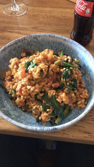 Vegan bulgur salad without curt cheese  at Bona'me in Hamburg