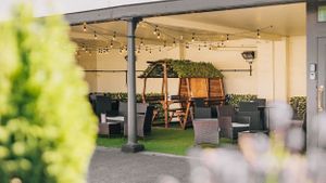 Covered Outside Seating  at Fir Tree Inn in Woburn Sands