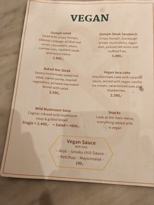 Menu 2024 (There are some vegan things on the other menu as well) at Fröken Selfoss in Selfoss