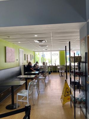 Interior- seating at Blackbird Baking Company in Lakewood