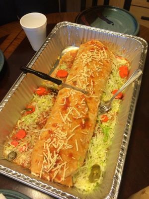 El Jefe burrito--made vegan! Enough to feed a whole party of people! at El Azteca Mexican Taco Shop in Provo