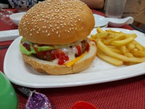 Vegan hamburger at Xing in Ho Chi Minh City