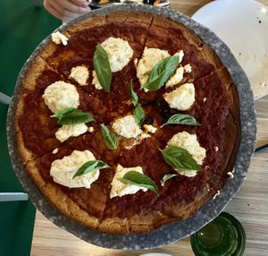 Gluten free crushed tomatoes with almond ricotta  at Everyday Pizza in Denver