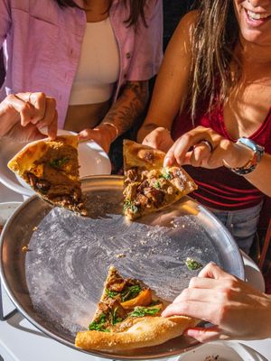 mixed mushroom pizza at Everyday Pizza in Denver
