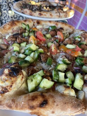 Falafel pizza!  at Everyday Pizza in Denver