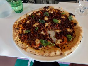 Soyrizo pizza at Everyday Pizza in Denver