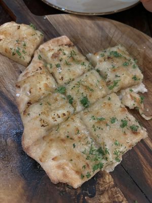 Vegan cheese and garlic squares   at Coolangatta Pizzeria in Coolangatta